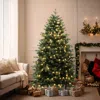 Luxenhome Pre-lit Gradient Green Full Pine Christmas Tree ,6ft In Green