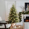 Luxenhome Pre-lit Green Artificial Christmas Tree With Potted, 6.9ft In Green