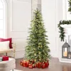 Luxenhome Pre-lit Green Artificial Christmas Tree With Stand, 6.5ft In Green