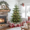 Luxenhome Pre-lit Green Artificial Fir Christmas Tree With Stand, 6ft In Green