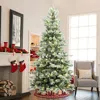 Luxenhome Pre-lit Green Christmas Artificial Tree With Stand, 7.5ft In Green