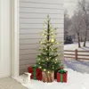 Luxenhome Pre-lit Green Evergreen Christmas Tree With Potted,3.9ft In Multi