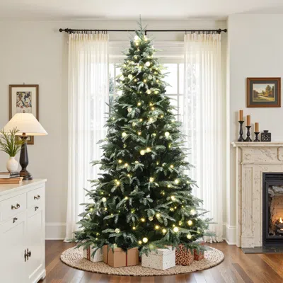 Luxenhome Pre-lit Green Full Artificial Christmas Tree,7.5ft In Multi