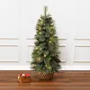 Luxenhome Pre-lit Green Full Christmas Tree Potted,3.9ft In Green