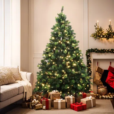 Luxenhome Pre-lit Green Full  Pine Christmas Tree,7.5ft In Multi