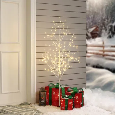 Luxenhome Pre-lit Led 47.24" Artificial Birch Twig Tree Decoration In White