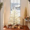 Luxenhome Pre-lit Snowy Christmas Tree With Mgo Crate ,5ft In White
