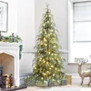 Luxenhome Pre-lit Weeping Cedar Slim Christmas Tree,6.5ft In Green
