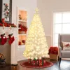 Luxenhome Pre-lit White Fiber Optic Christmas Tree,6ft In White