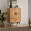 Luxenhome 2-door 1-drawer With Soft Close Buffet Cabinet With Black Metal Legs In Multi