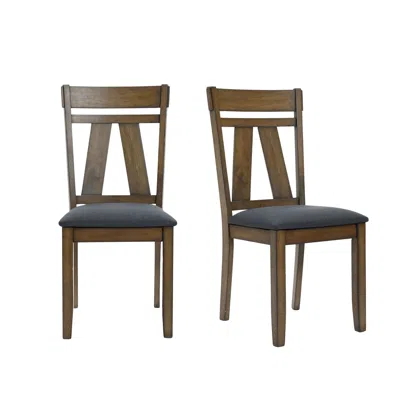 Luxenhome Richard Dining Chairs, Set Of 2 In Brown