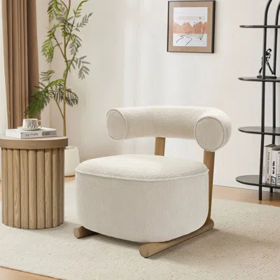 Luxenhome Rio Upholstered Cream Accent Chair In White
