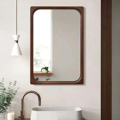 LUXENHOME RUBBERWOOD FRAME RECTANGLE 35-INCH TALL WALL MIRROR, ACCENT AND VANITY