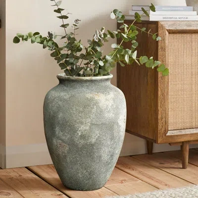 Luxenhome Rustic Gold And Brown Terracotta Tall Urn Vase
