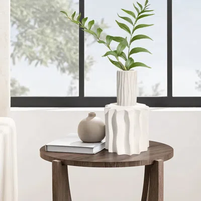 Luxenhome Seraphina Stoneware Vase, Short In Multi
