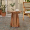 Luxenhome Sereno Solid Wood Pedestal Outdoor Side Table In Multi