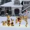 Luxenhome Set Of 3 Deer Family Lighted Holiday Decoration In Multi