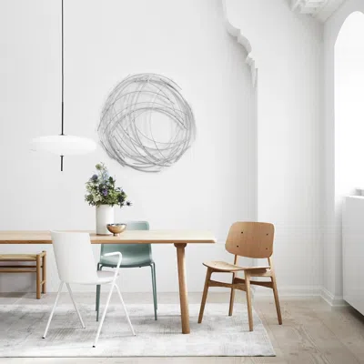 Luxenhome Silver Metal Abstract Swirl Round Wall Decor In Gray