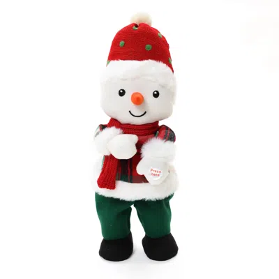 Luxenhome Snowman Animated Singing Battery-powered Plush Toy, 16" Tall In Multi