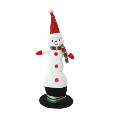 Luxenhome Snowman Animated Singing Battery-powered Plush Toy, 18.5" Tall In White
