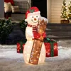Luxenhome Snowman Outdoor Holiday Decoration With Lights, 3.5ft In Multi