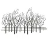 Luxenhome Snowy Black Metal Field Of Trees Wall Decor In Black