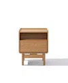 Luxenhome Summer Oak Engineered Wood Nightstand And End Table With Storage In Brown