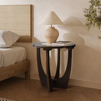 Luxenhome Sunflower Wood End/side Table In Multi