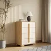 Luxenhome Sylvie Oak And White Finish 4-drawer Dresser In Multi