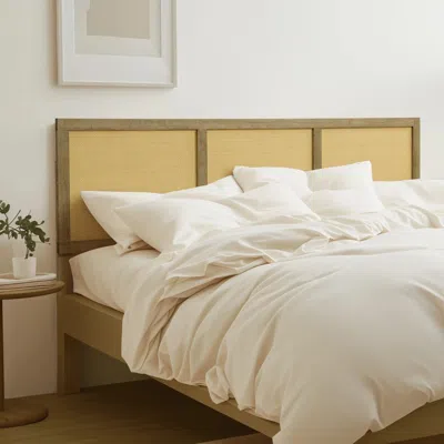 Luxenhome Tariq Free-standing Boho Rattan Headboard, Queen In Multi