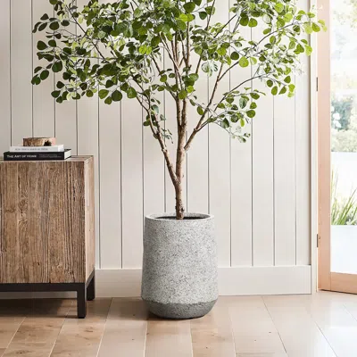 Luxenhome Textured And Speckled Tall Tapered Planter, 16" H In Multi