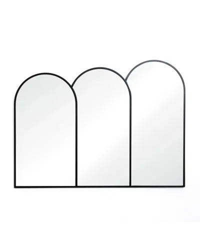 Luxenhome Triple Arch Framed Wall Mirror In Black