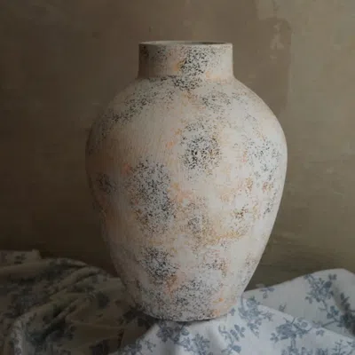 Luxenhome Venus Handcrafted Tall Stoneware Vase, 11.8" H In Gray