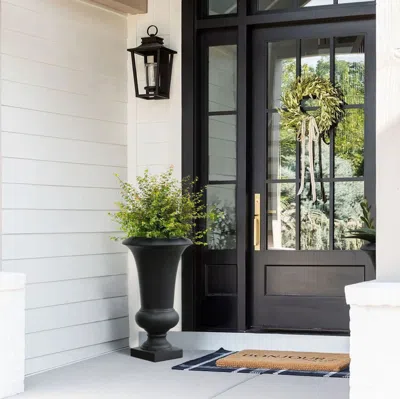 Luxenhome Victorian Urn Planter, Black, 22.75" H