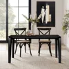 Luxenhome Wenge In Ash Veneer Wood Rectangle Dining Table With Rubberwood Legs In Black
