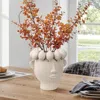 Luxenhome White Ceramic Vase Bust Head Vase, 9.6" H In White