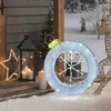 Luxenhome White Ornament And Snowflake With Lights, 2 Ft In Blue