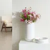 Luxenhome White Tall Terracotta Vase, 16.1" In White