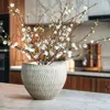 Luxenhome White Texturer Resin Round Large Planters, 12" Dia In Gray