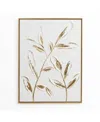 Luxenhome White With Gold Flower Canvas Framed Wall Decor In White And Gold