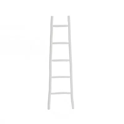 Luxenhome White Wood Towel Rack Blanket Ladder