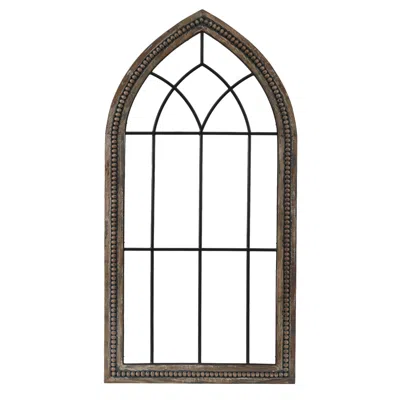 Luxenhome Wood And Metal Cathedral Wall Decor In Brown