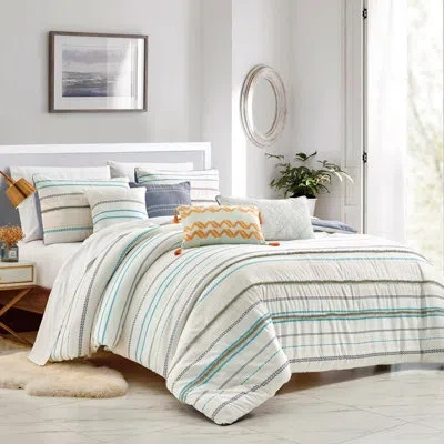 Luxlen Comforter Set In White,green