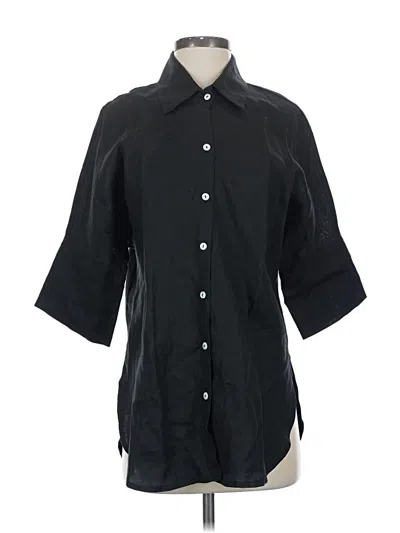 Pre-owned Luxmii 3/4 Sleeve Button Down Shirt In Black
