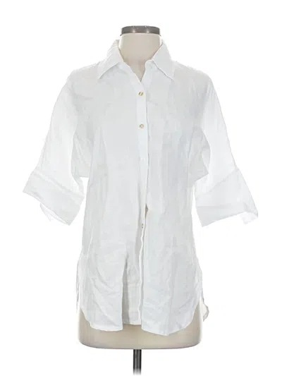 Pre-owned Luxmii 3/4 Sleeve Button Down Shirt In White