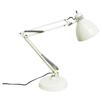 Pre-owned Luxó Norwegian White Metal Naska Loris Table Lamp By Jac Jacobsen For Luxo, 1950s