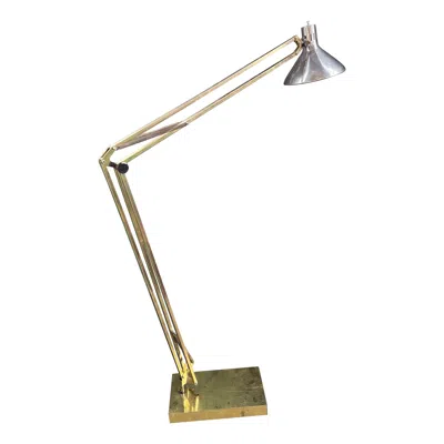 Pre-owned Luxó Postmodern 70s Giant Brass Floor Lamp Luxo Articulating Architect Drafting In Brown