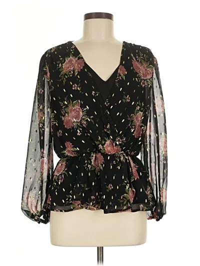 Pre-owned Luxology 3/4 Sleeve Blouse In Black
