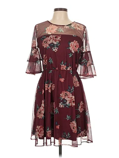Pre-owned Luxology Casual Dress In Burgundy