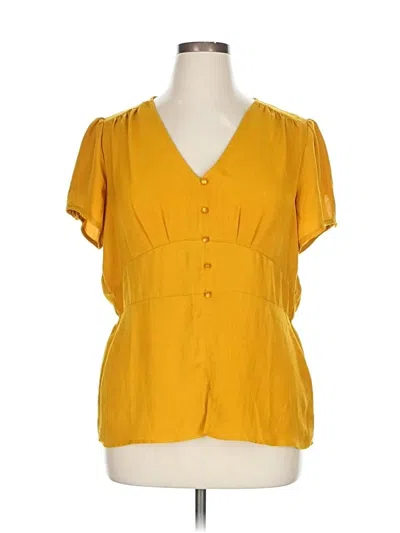 Pre-owned Luxology Short Sleeve Blouse In Yellow